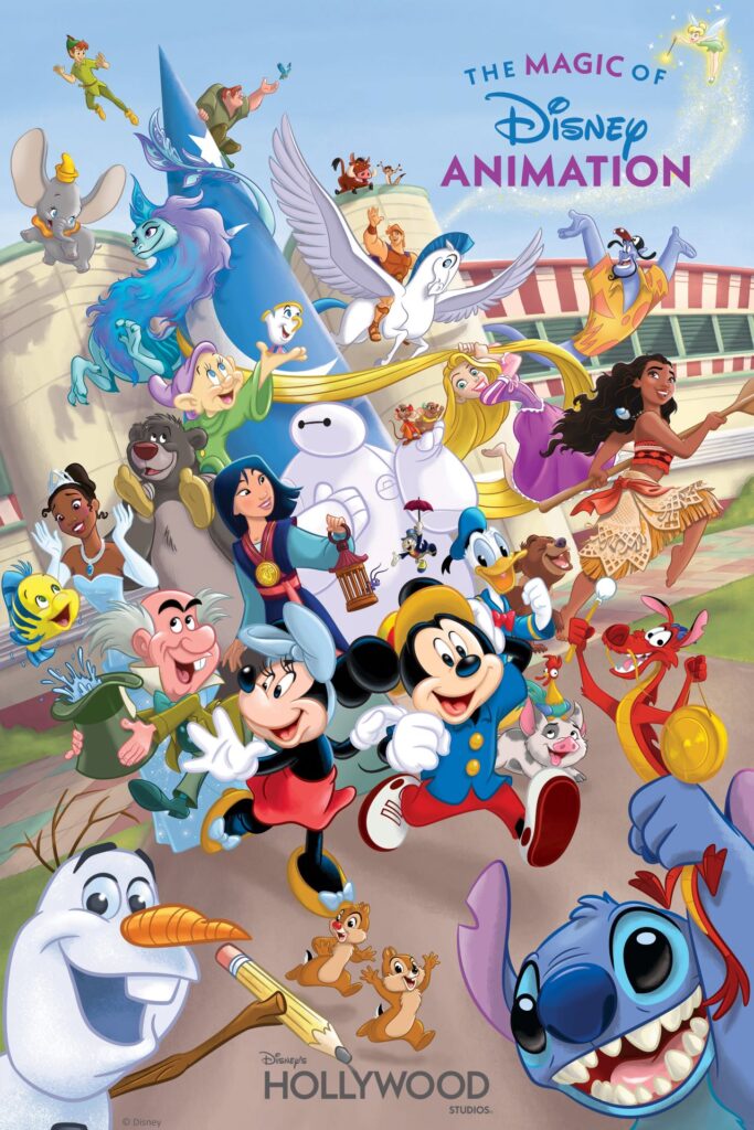 Disney Animation Experience poster showcasing magical moments.